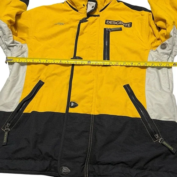 Descente Ski Snowboard Jacket Men’s Small Yellow Dermizax Waterproof Full Zip - Picture 6 of 14